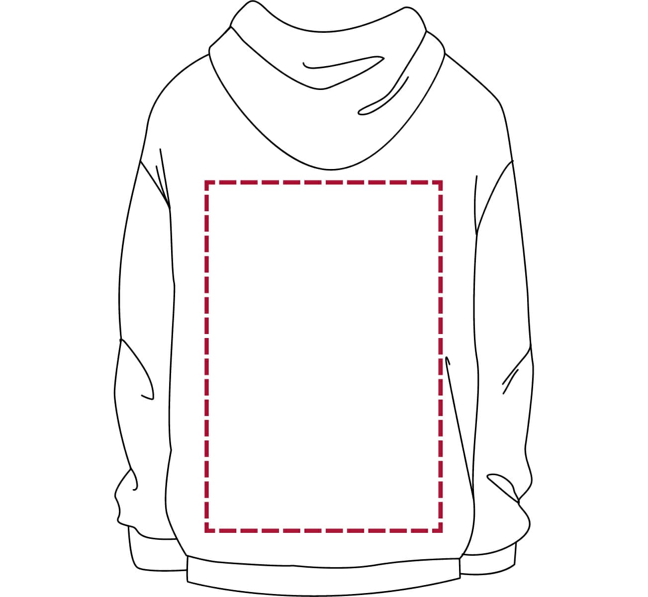 Drukposities Hoodie (6) Achterzijde max. 30 x 45 cm
