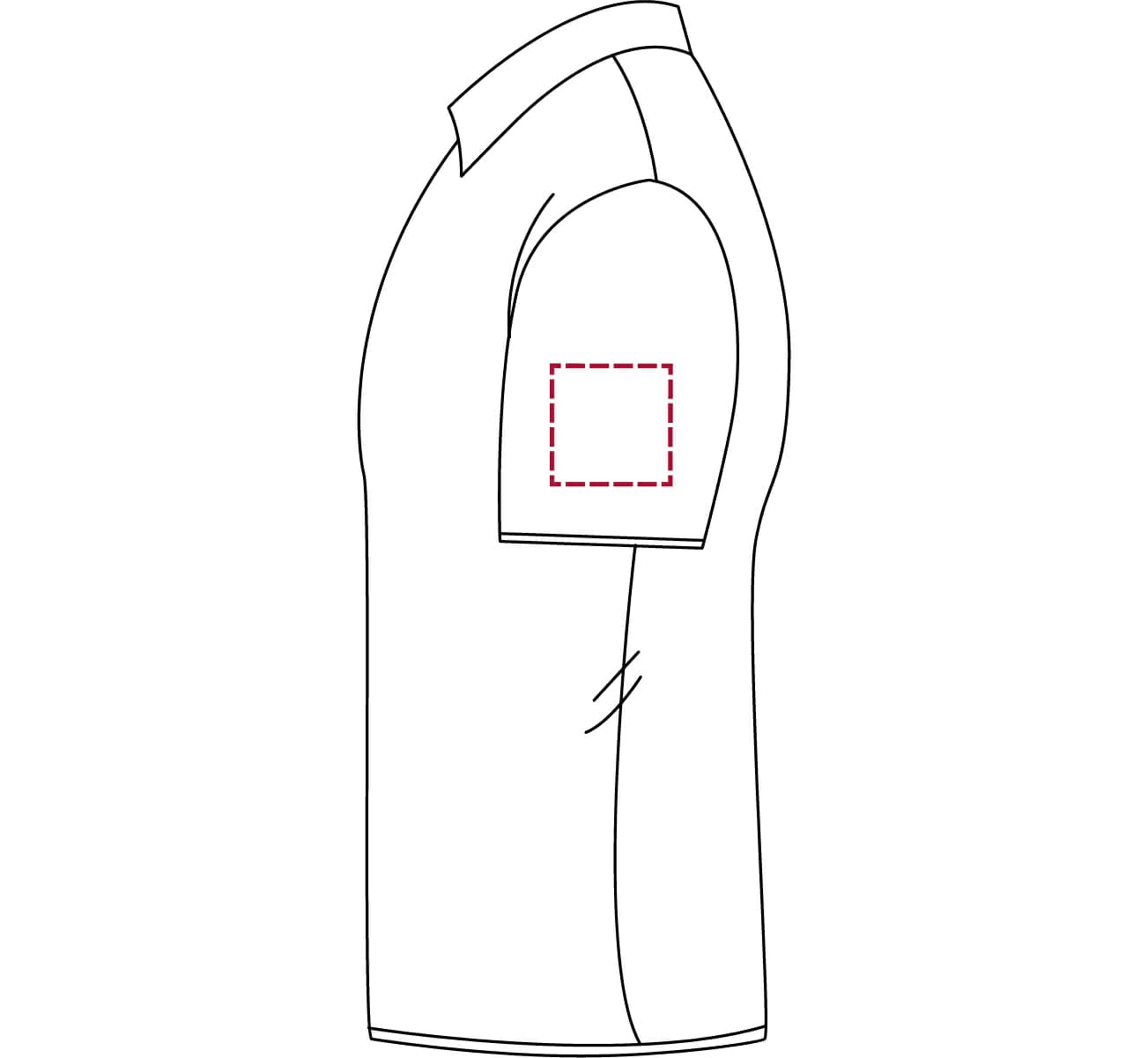 Drukposities Polo (4) Linkermouw max. 9 x 9 cm